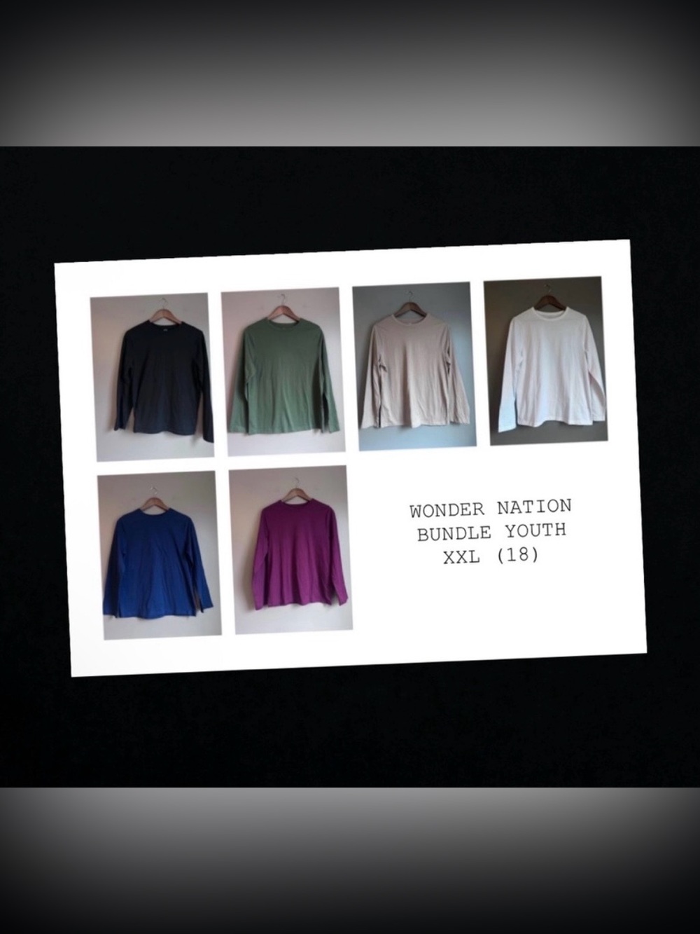 Wonder Nation Long Sleeve Crewneck T-Shirt Bundle Youth Size XXL